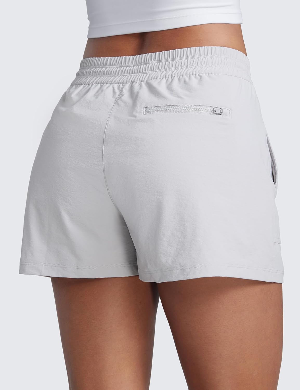CRZ YOGA Stretch Hiking Shorts for Women 3” Lightweight Cargo for Athletic Travel Outdoor with Zip Pockets Water Resistance