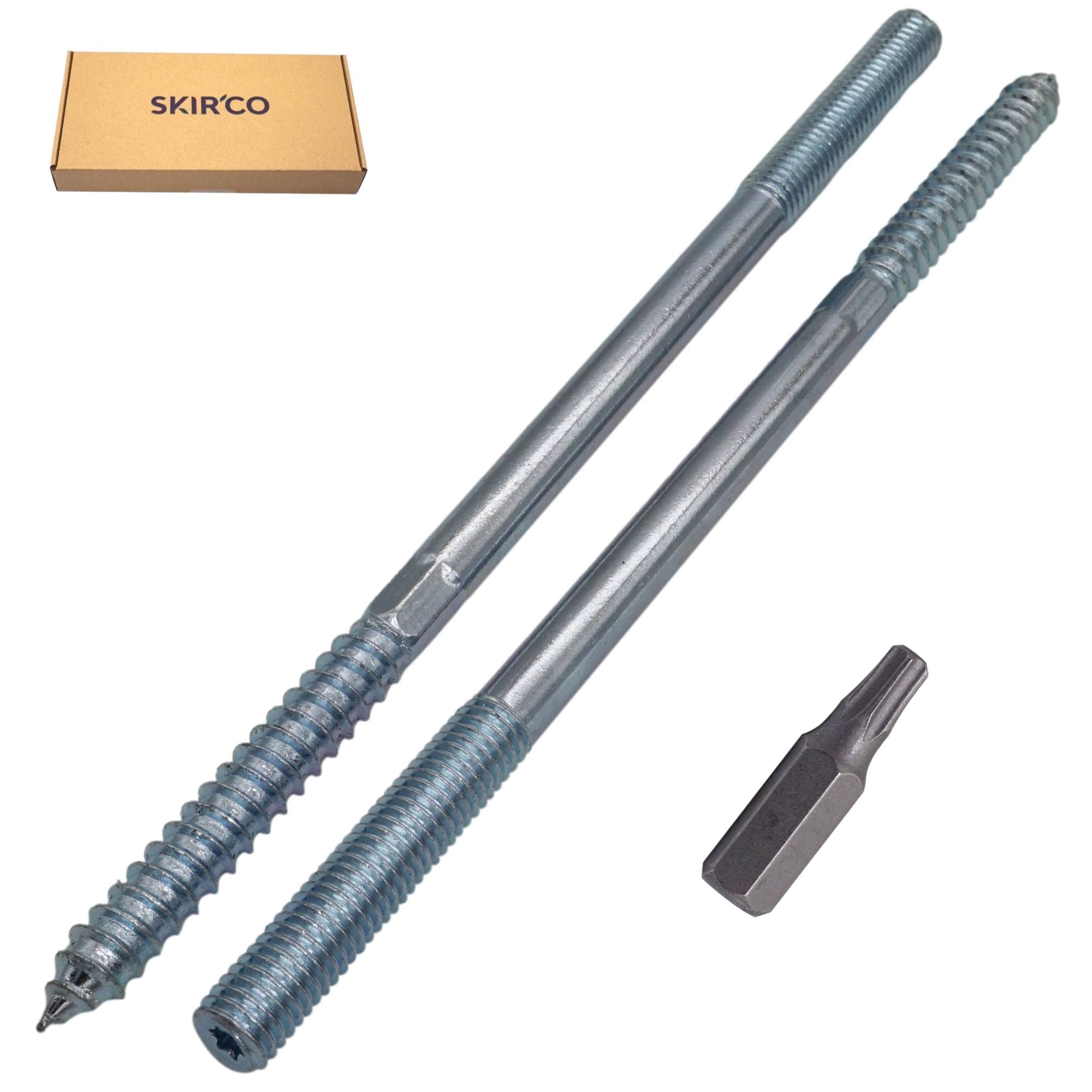 SKIR'CO (20 piezas) Pernos de suspensión M10 x 200 mm, tornillos de pasador de rosca de doble extremo, pernos de doble cabeza