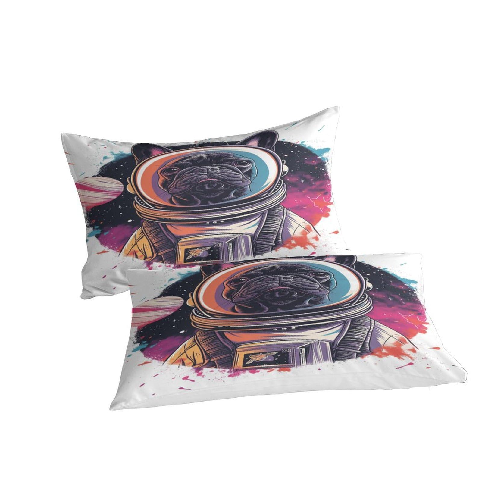 Stampato in 3D Bulldog francese Copertina Stampata Microfibra Disegnata Biancheria Da Letto Stile Morbido Con 2 Federe,Double（200x200cm）, Per Adolescenti E Adulti
