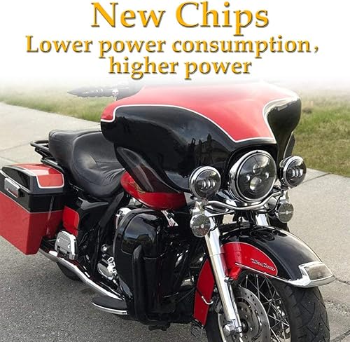 Miniatura 3 de 1 par de luces antiniebla de 4.5 pulgadas que pasan bombillas DRL para motocicleta antiniebla (luz antiniebla negra)