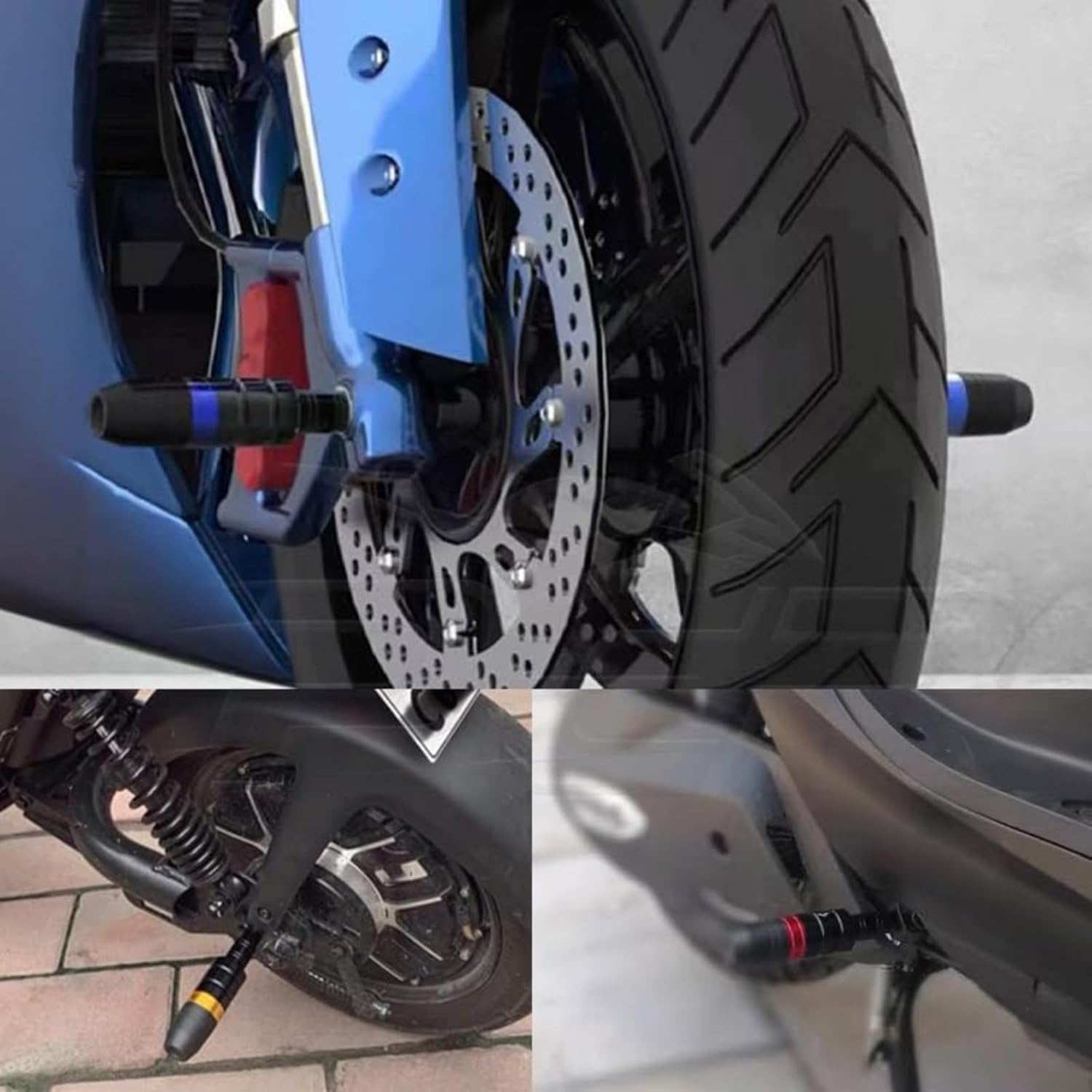 Tamponi Paratelaio Moto per Yamaha WR 125 R (09-2017), Moto Corpo Anti-Caduta Palla Protezione Anticaduta Accessori Modifica Sicurezza,E Black