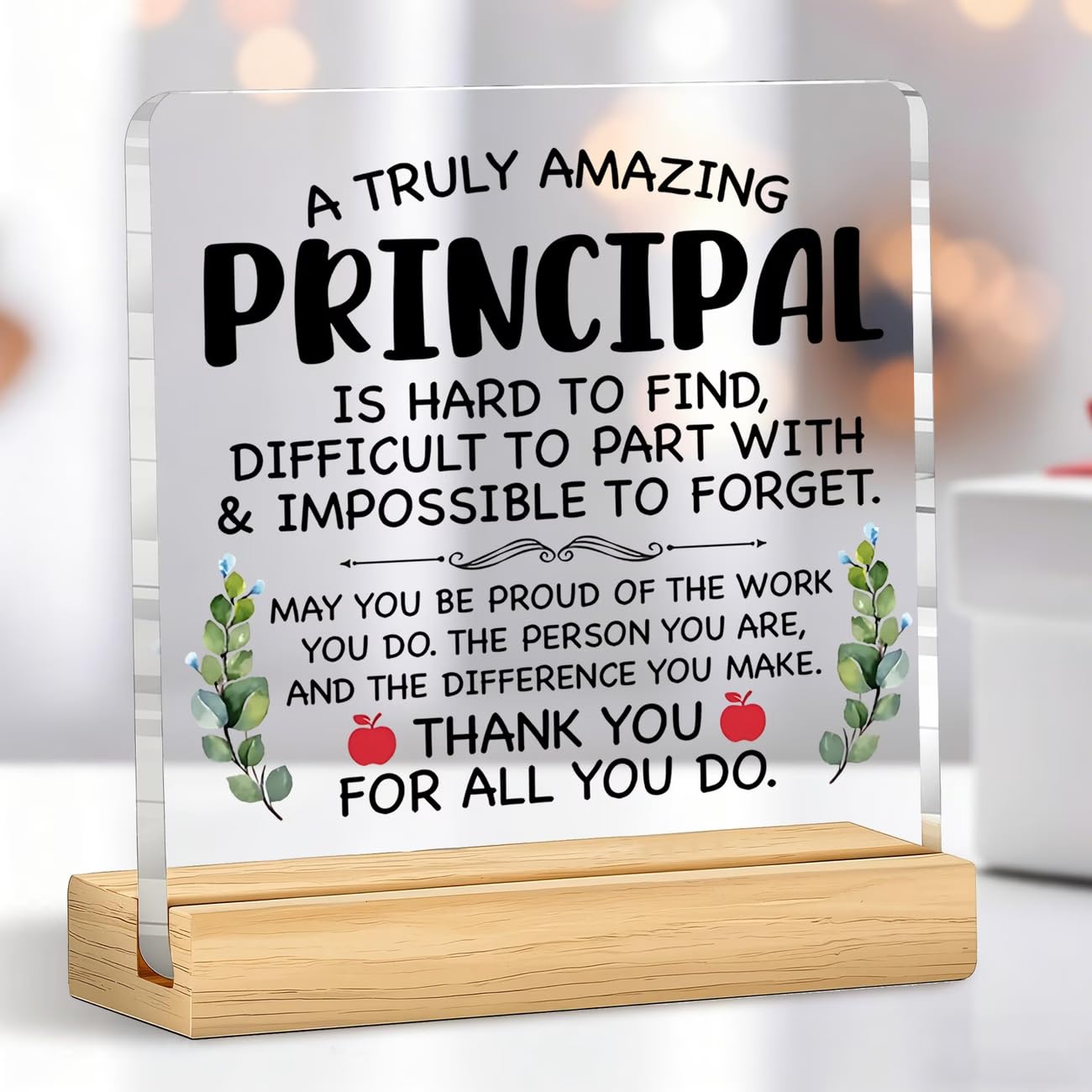 Bs amorPrincipal Appreciation Acrylic Plaque Desk Decor Sign, Featuring "A Truly Amazing Principal" Design, Ideal Gift for School 5x4inch-picture-19