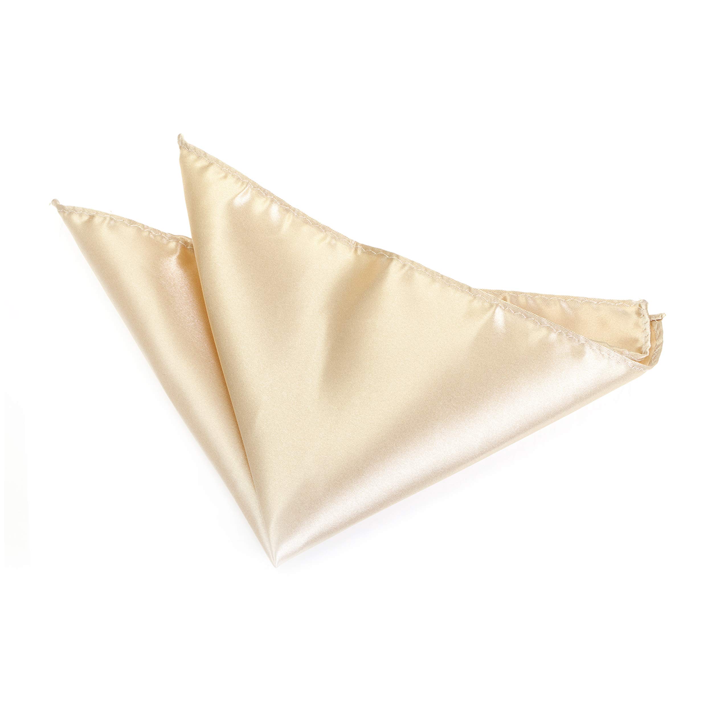 The Tie Company Men's Champagne Satin Solid Colour Plain Polyester Pocket Square/Hanky/Handkerchief (Champagne)