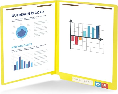 Vista 9 de Blue Summit Supplies 50 carpetas de archivos moradas con pestañas de extremo completo con sujetadores, tamaño carta, dos puntas, paquete de 50