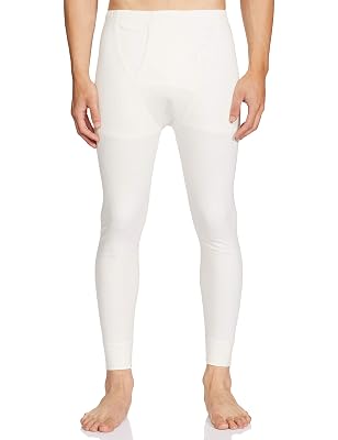 Van Heusen Men's Plain Thermal Bottom Pant (Ivory, Medium)
