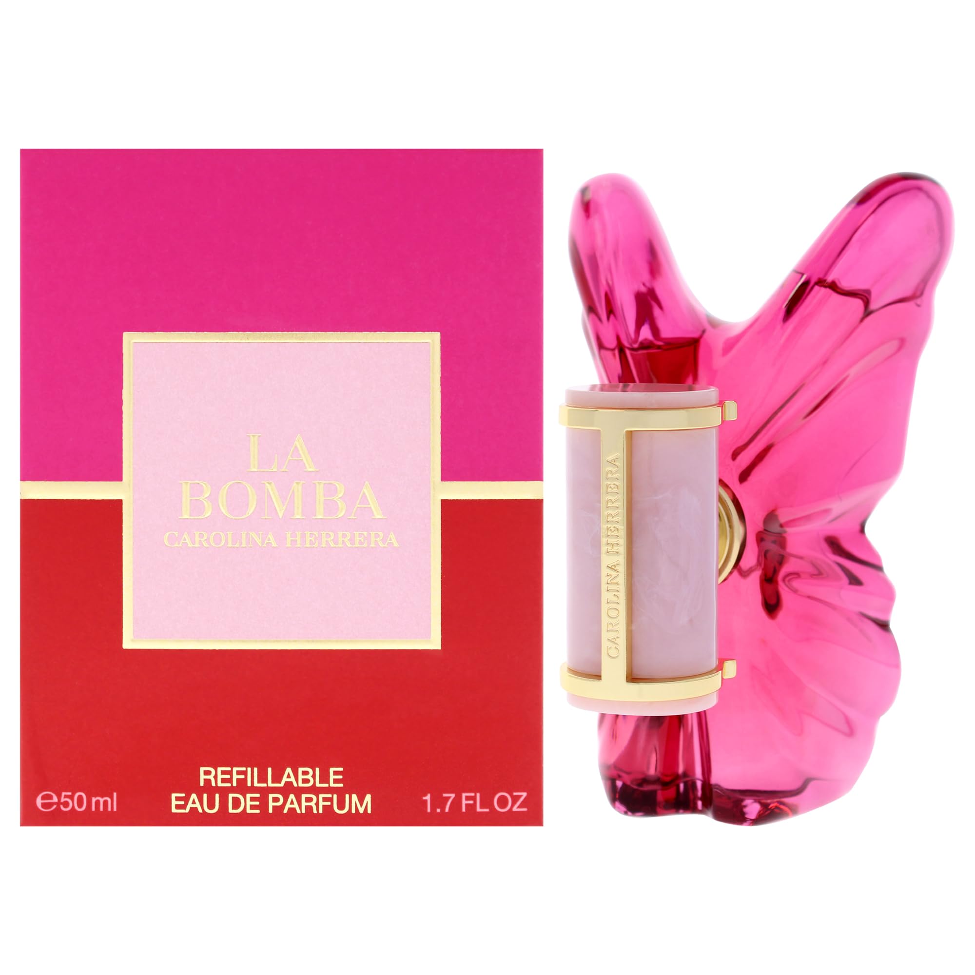 Carolina Herrera La Bomba Eau De Parfum 50 ml | Profumi floreali e fruttati da donna, pitaya, frangipani, peonia ciliegia e vaniglia solare, profumo da donna ricaricabile