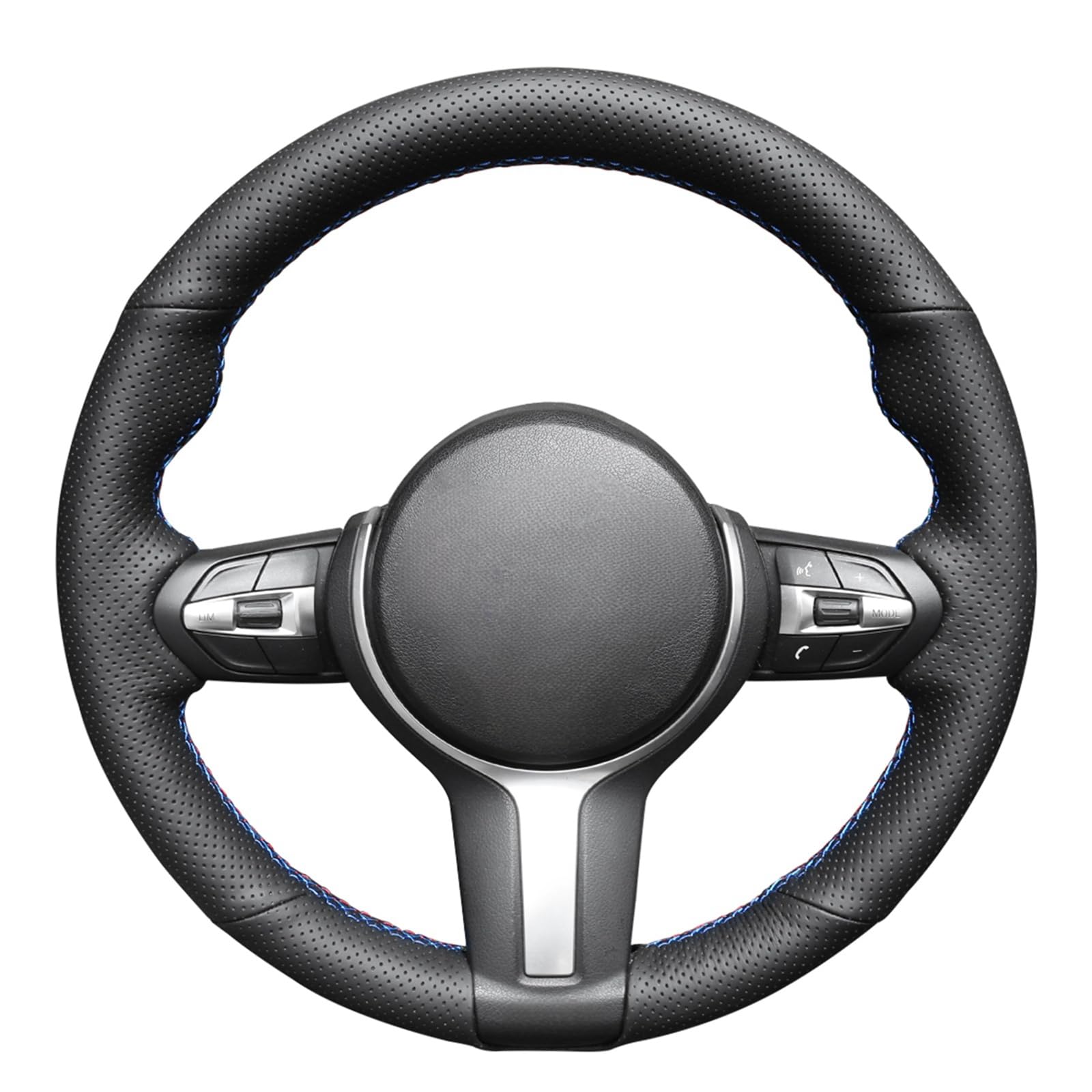 MEWANT Car Steering Wheel Cover for BMW F87 M2 F80 M3 F82 M4 M5 F12 F13 M6 F85 X5 M F86 X6 M F33 F30 M Sport Genuine Leather(1.4mm Thickness)