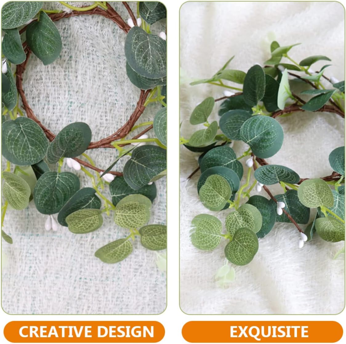 16Pcs Artificial Eucalyptus Garland Faux Silk Eucalyptus Leaves Vines Handmade Garland Greenery Wedding Backdrop Arch Wall Decor for Wedding Party Home Decoration