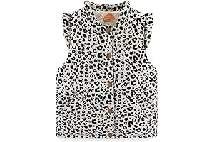 Little Girls Vests Outerwear Lightweight Cute Floral Cow