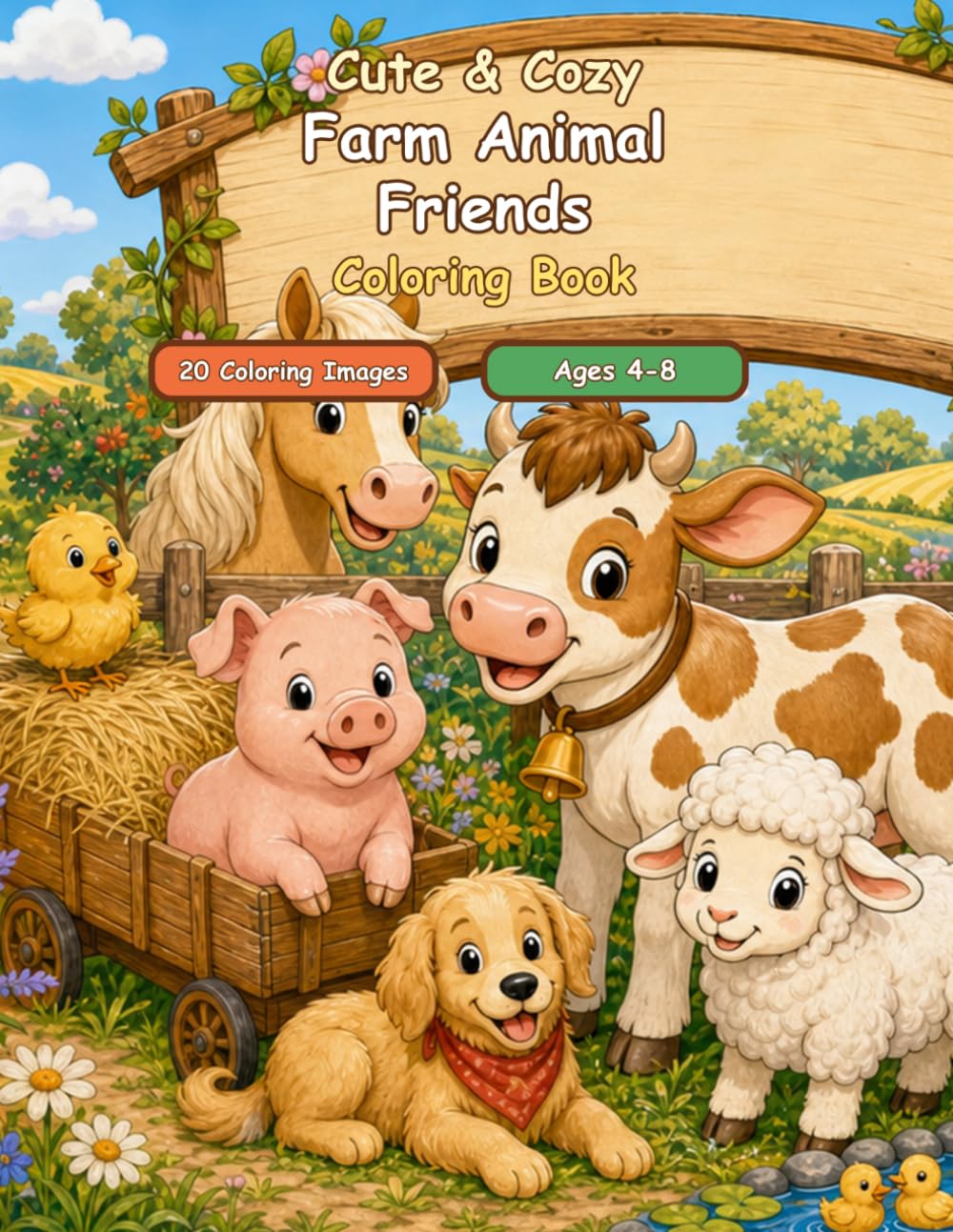 Cute & Cozy Farm Animal Friends Coloring Book