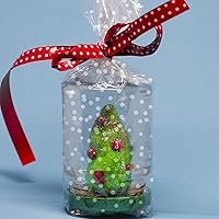 Vista 5 de Motroce Rollo de celofán transparente, 100 pies x 34 pulgadas, envoltura de papel de floristería de puntos blancos, rollo de celofán transparente