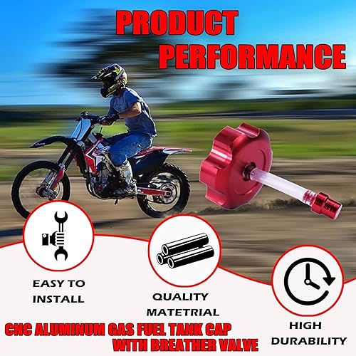 Miniatura 4 de Tapa de tanque de combustible de aluminio CNC con válvula de ventilación para 50cc 70cc 90cc 110cc Coolster Raptor 80 Peace Moto 125cc 140cc 150cc