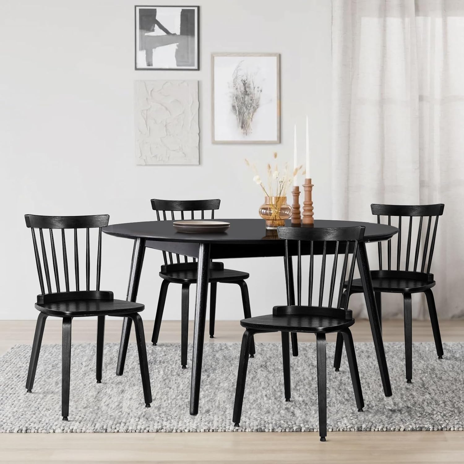 Room Chairs Set Windsor Black Farmhouse Chairs Laurel Foundry - Main Image
