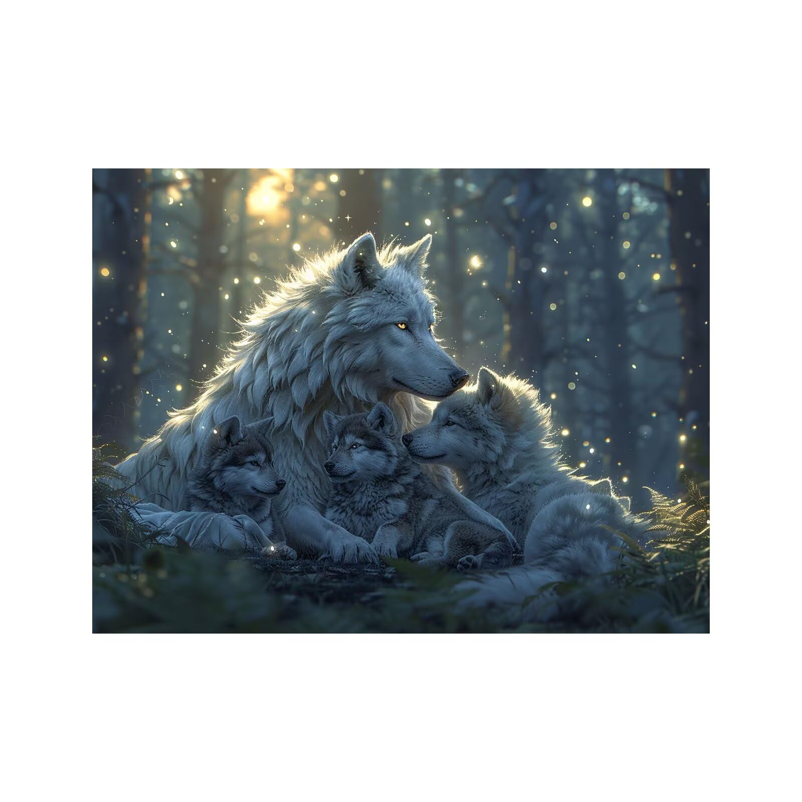 LZYH-0356 Wilk do malowania po numerach, dla dorosłych, zestawy rzemieślnicze dla dzieci z drzewem, płótno do malowania, 81 x 61 cm, akrylowy pędzel do malowania na ścianę, dekoracja pokoju, prezenty