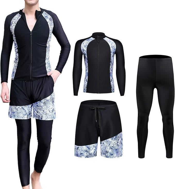 Amazon メンズ ラッシュガード 水着 長袖 フィットネス スイムウェア サーフパンツ レギンス フィットネス ビーチ かっこいい Uvカット 吸汗速乾 水着 通販