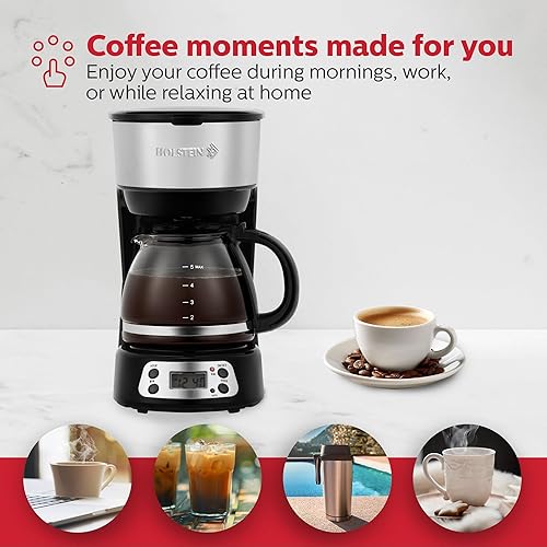 Vista 137 de Holstein Housewares - Cafetera, color rojo