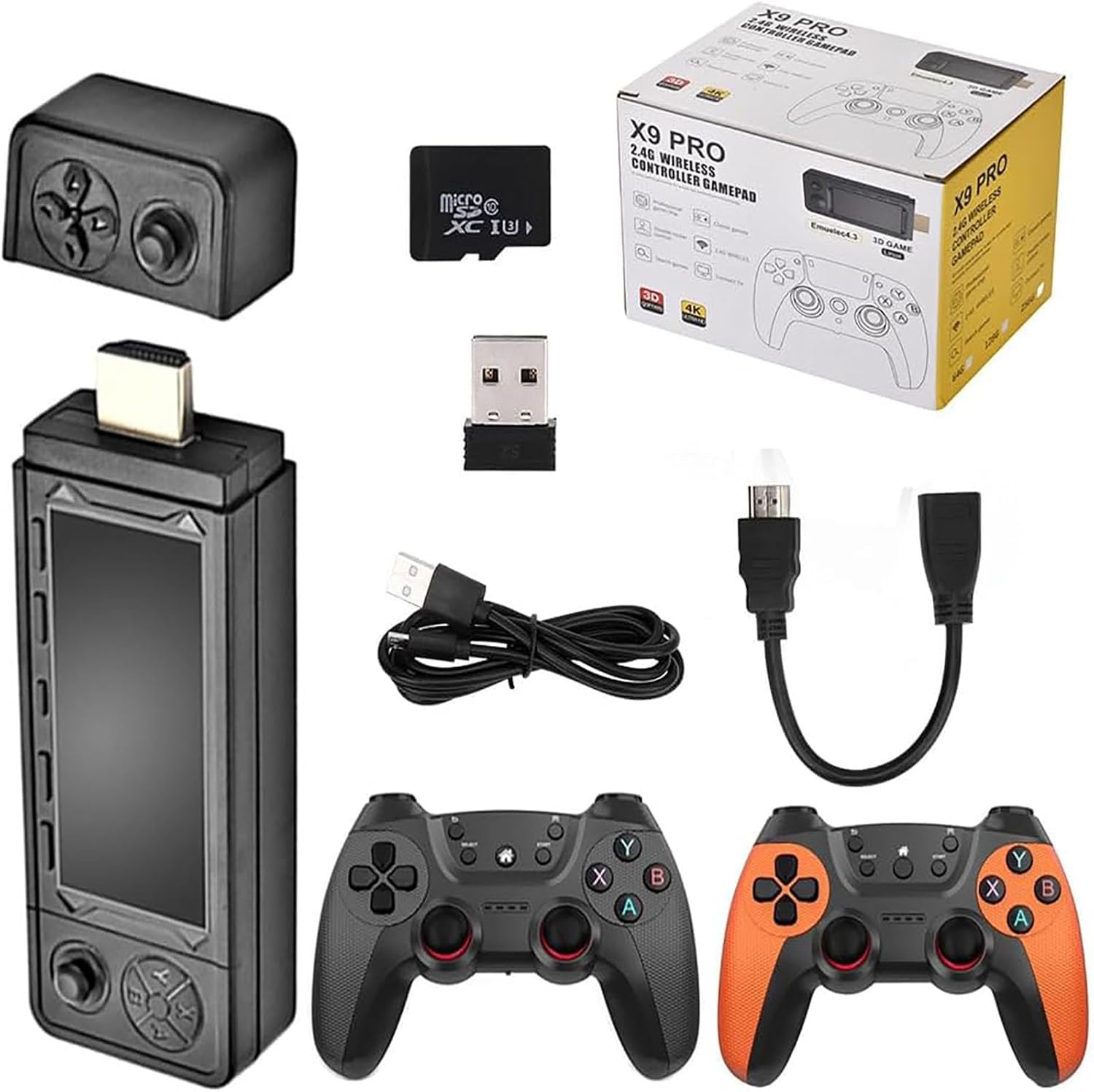 ZWXYVUT 2025 X9 Ultra Retro Game Stick 4k, New X9 Pro 4k Retro Game Stick，White Controller, Wireless Retro Game Console,X9 Ultra Stick, Plug and Play Retro Gaming Console X9 (256G 60000+Games)