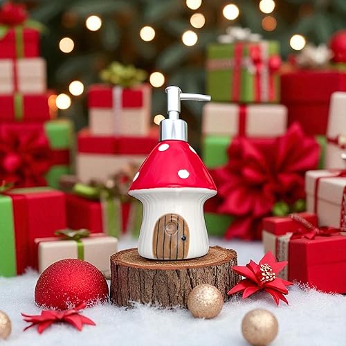 Miniatura 7 de Dispensador de jabón de hongos para una bonita decoración de cocina, bonito dispensador de jabón para decoración de baño, accesorios de baño únicos