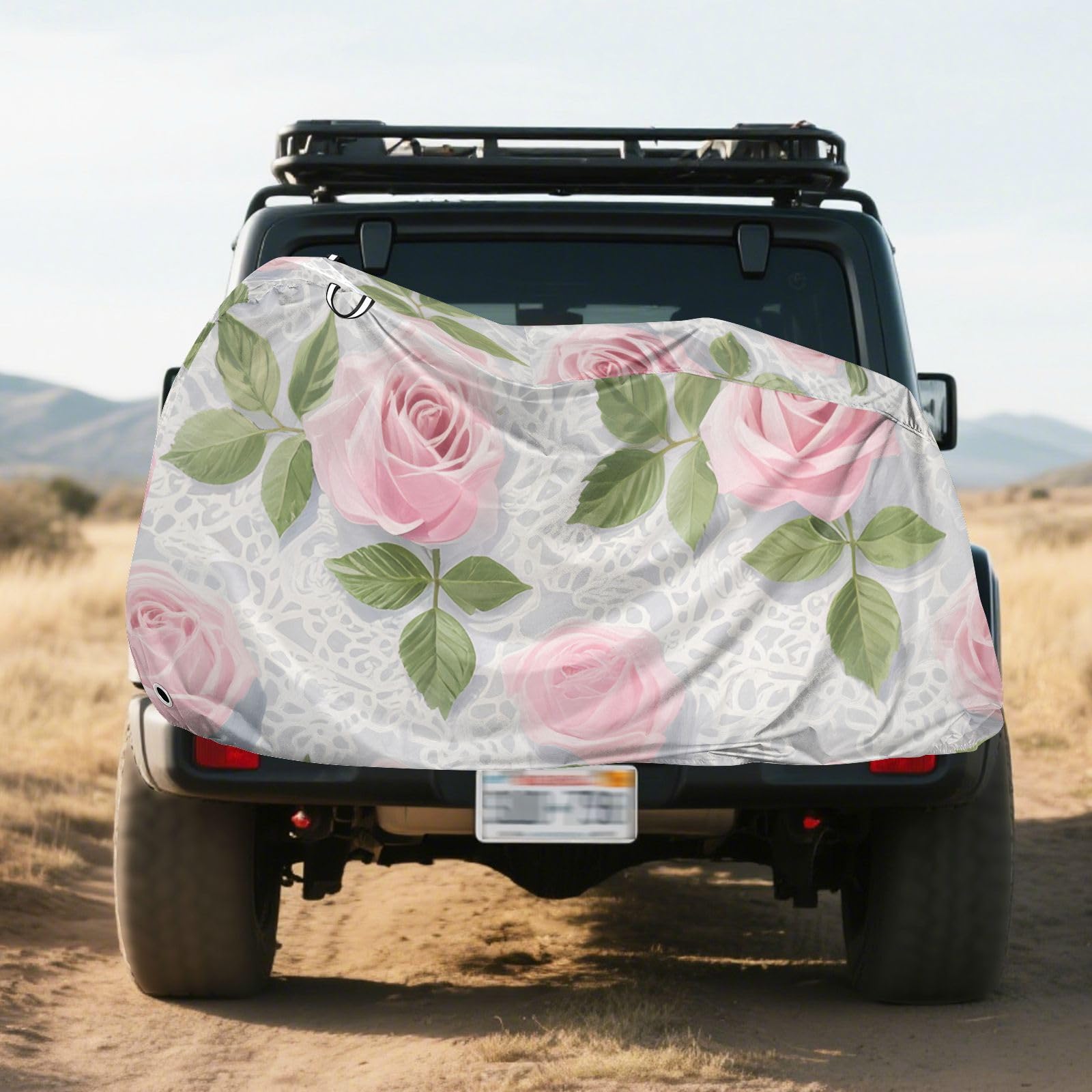 Housse de vélo imperméable en dentelle rose avec trous de verrouillage, anti-poussière, pluie, neige, UV, convient à la plupart des vélos d'appartement imperméables
