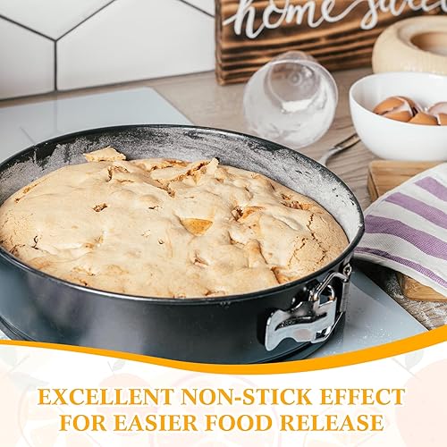 Miniatura 6 de Sunnyray Juego de 16 mini moldes Springform  Mini moldes para tartas de queso a prueba de fugas, molde redondo antiadherente de acero al carbono con