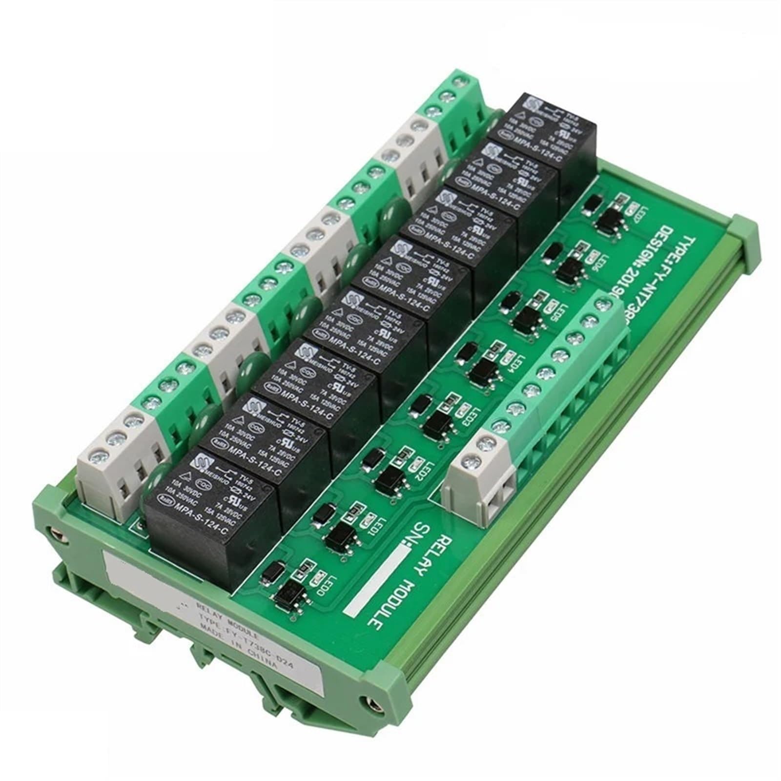 Module de relais d'interface rail DIN 8 canaux 12VACDC 24VACDC automatisme PLC - 7