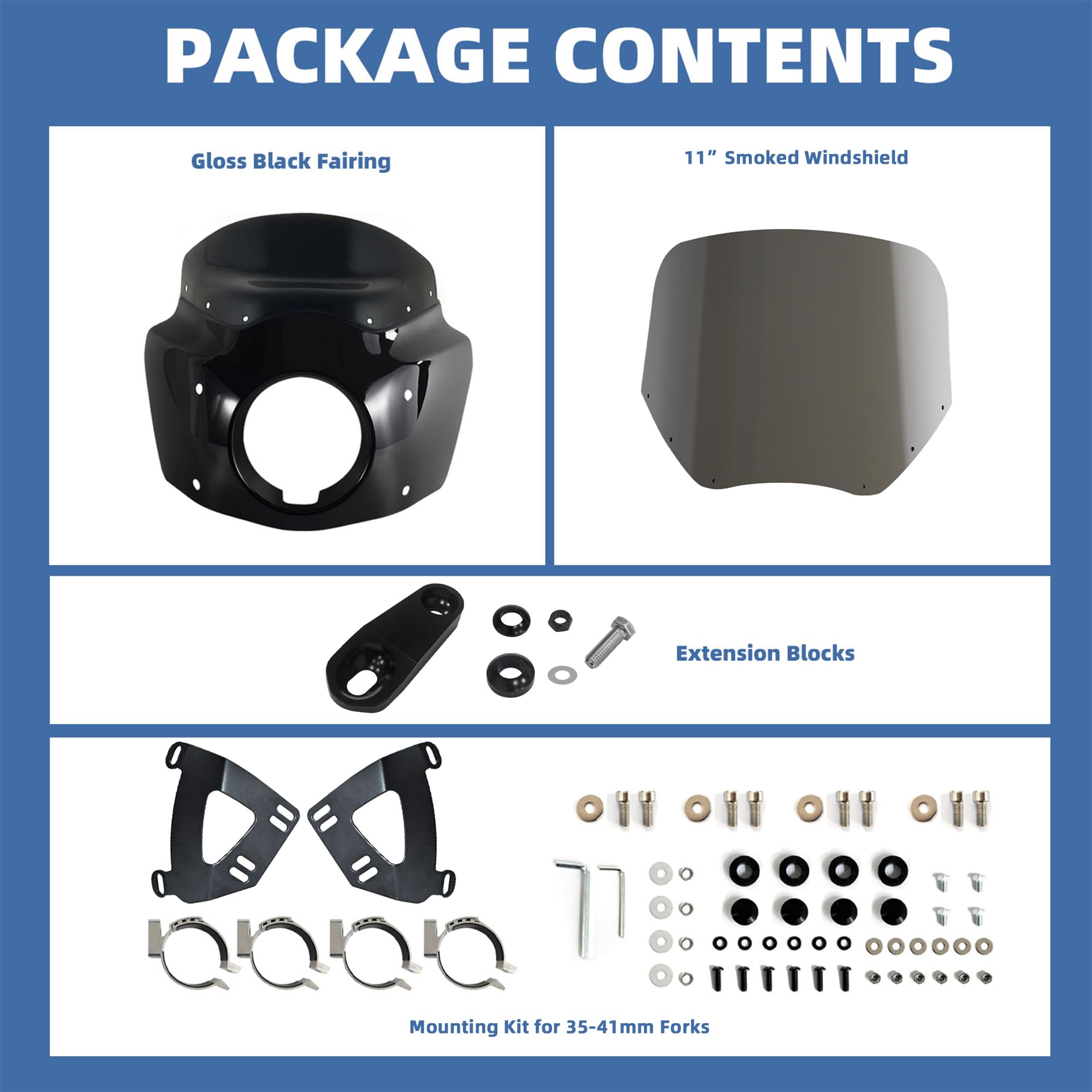 BOSYCY Motorcycle Fairing Windshield Kit, 5.75