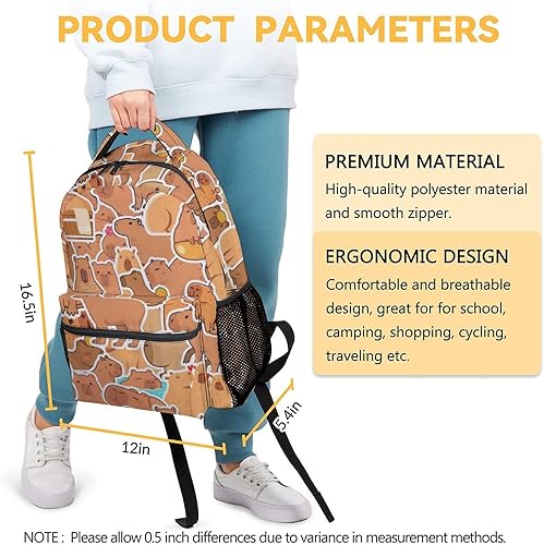 Miniatura 3 de CUSPCOD Mochila para niñas para la escuela, mochila para niños, mochila de animales para niños, bolsas de libros para niños pequeños de 17 pulgadas