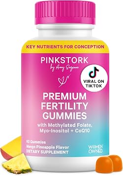 Pink Stork Fertility Gummies for Women, 60 Count