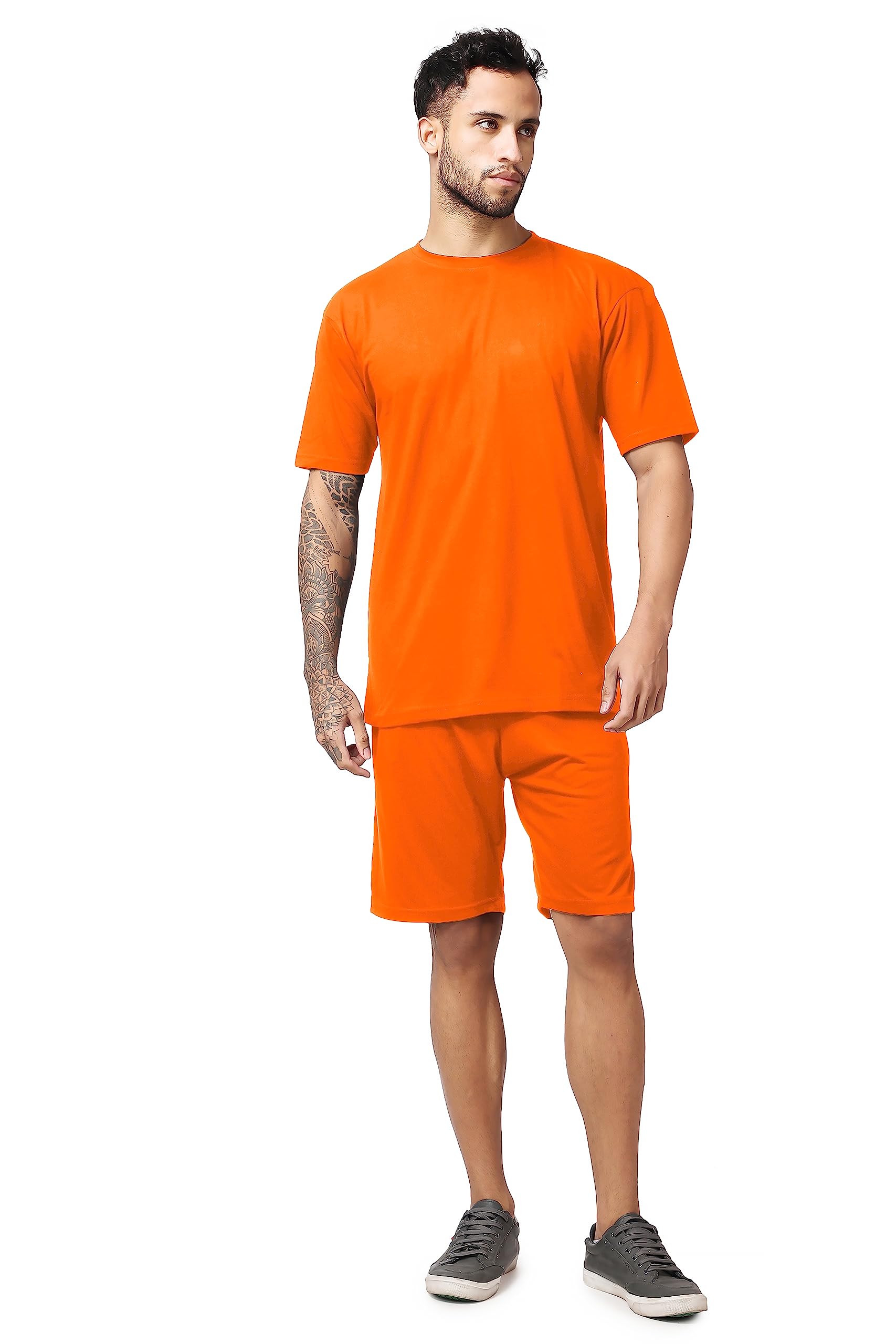 Men's Cotton Loose fit Oversize t-Shirt with Matching Shorts Combo Set Shorts Night Suit Cord Set - Stylish Comfort for Men Nightwear