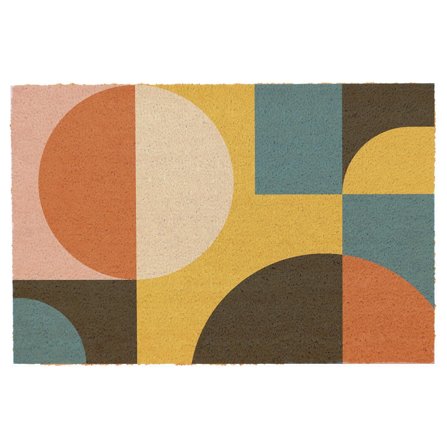 Funny Coir Doormat Simple Modern Abstract GeometricFront Door Mat Entryway Outdoor Mat with Heavy Duty Front Porch Welcome Mats Entry Natural Coconut Brown Mat Novelty Gift Doormat 23.7 x 15.7 inch โ image 1