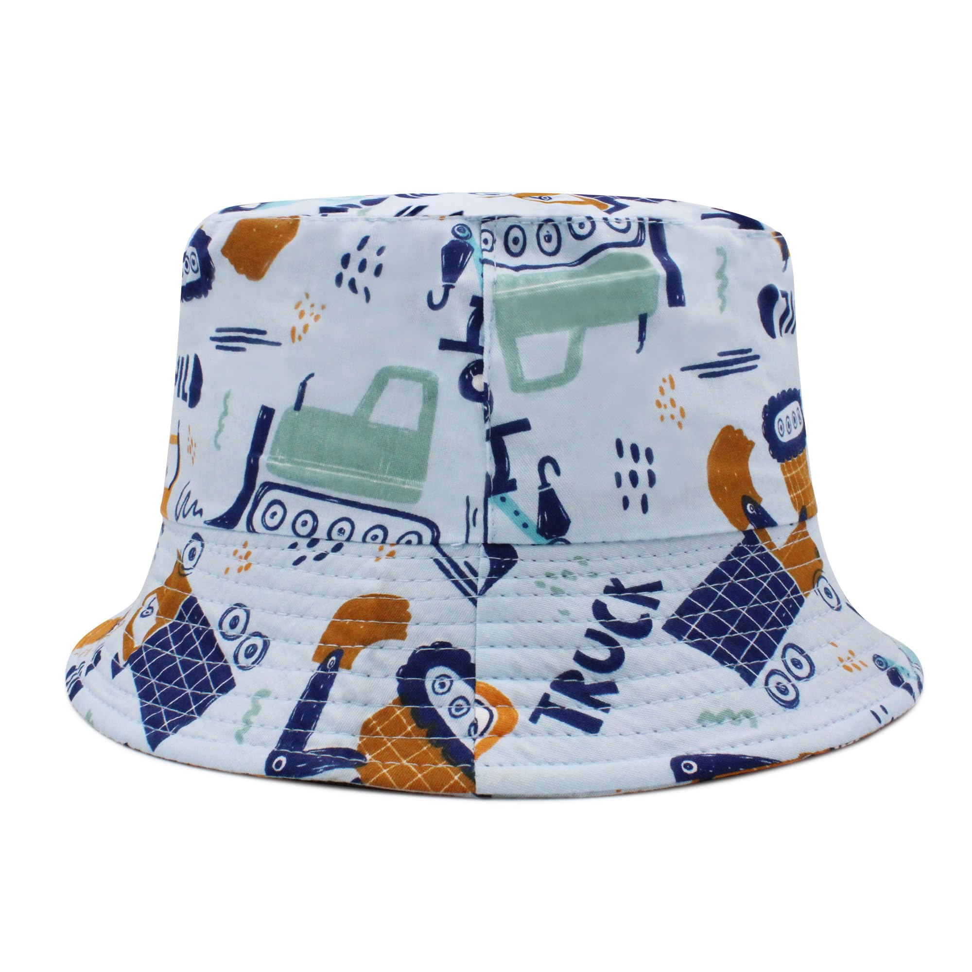 VRITRAZ Cotton Kids Bucket Hat with Adjustable Strap for Girls and Boys, 3-10 Years LightBlue - Image 3 thumbnail
