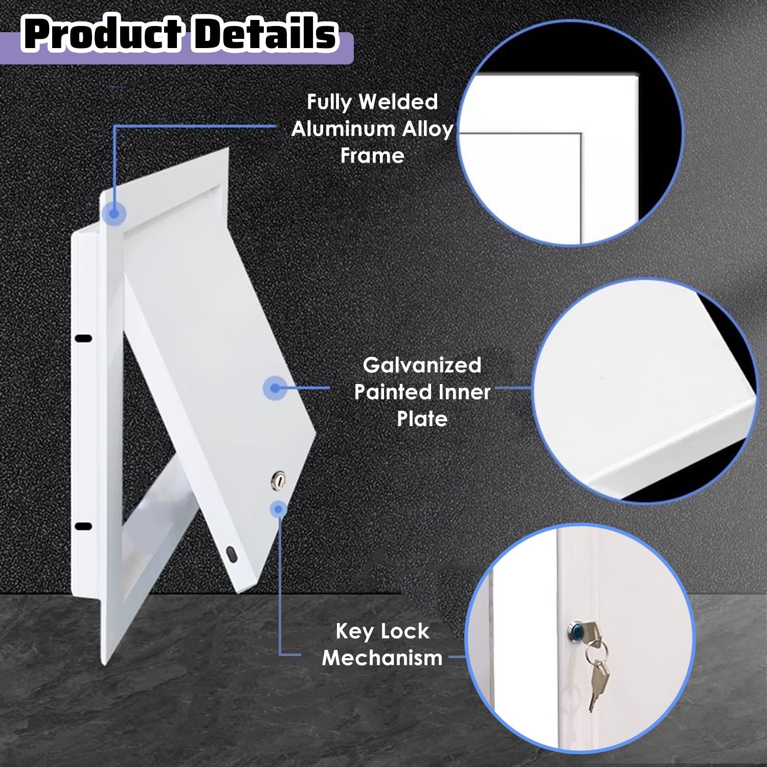 Copertura per pannello di accesso a cerniera in metallo per parete, soffitto e pavimento, facile installazione, perfetta per l'accesso alla manutenzione in case e aziende