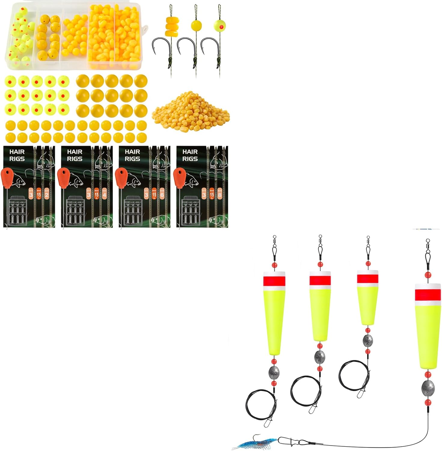 Carp Fishing Rig Kit+Popping Corks Fishing Bobbers