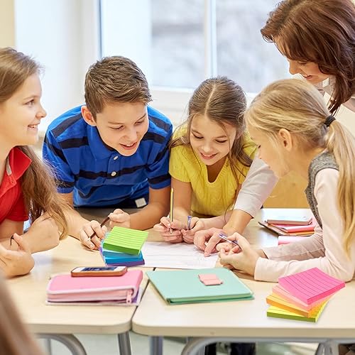 Miniatura 7 de Bloc de notas adhesivas emergentes con notas adhesivas forradas, autoadhesivas, lindas notas adhesivas con líneas, suministros de oficina, fácil de