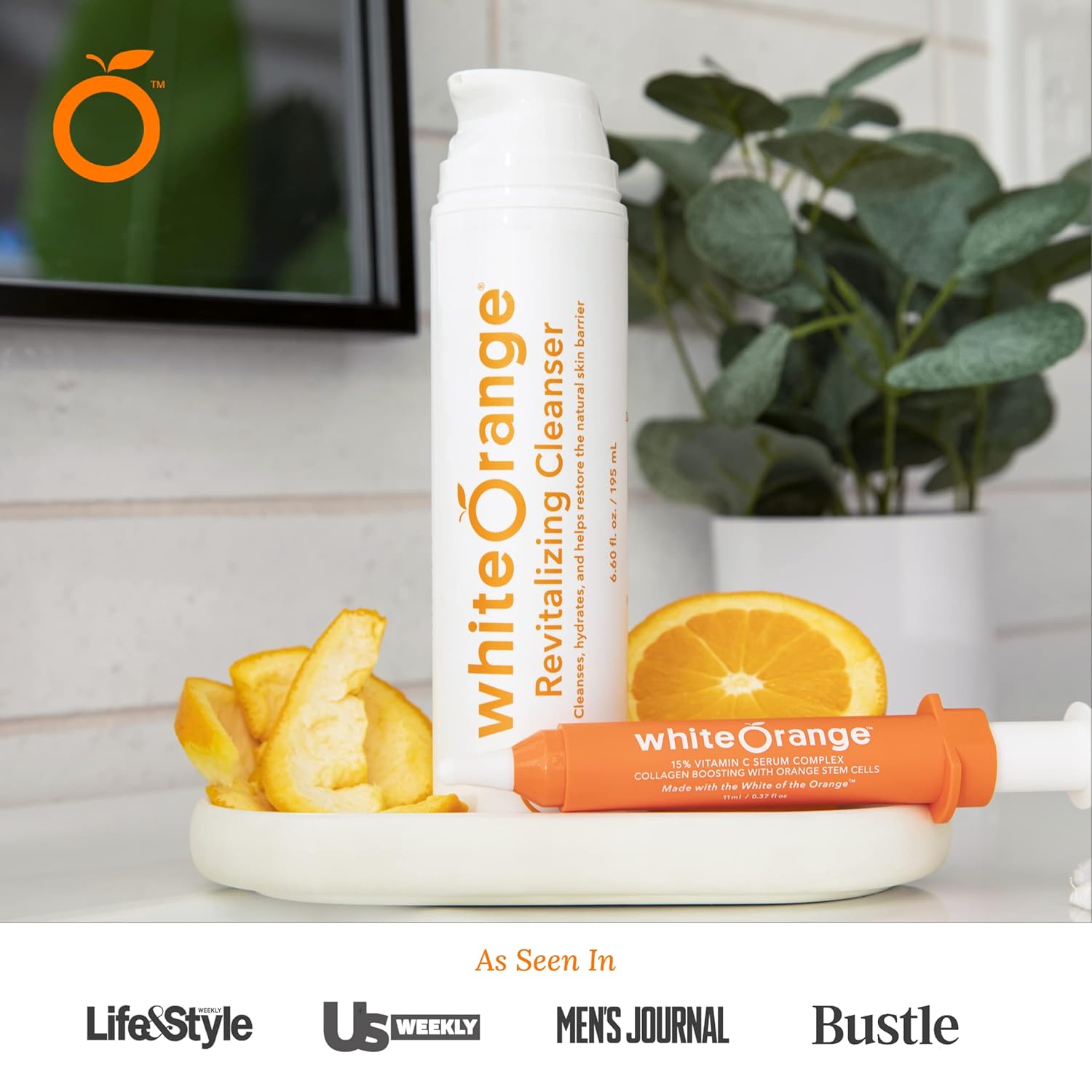 White Orange Revitalizing Cleanser, Ultra Hydrating Facial Cleanser with Hyaluronic Acid and 11 Botanicals including Orange Oil, Sulfate and Paraben-Free