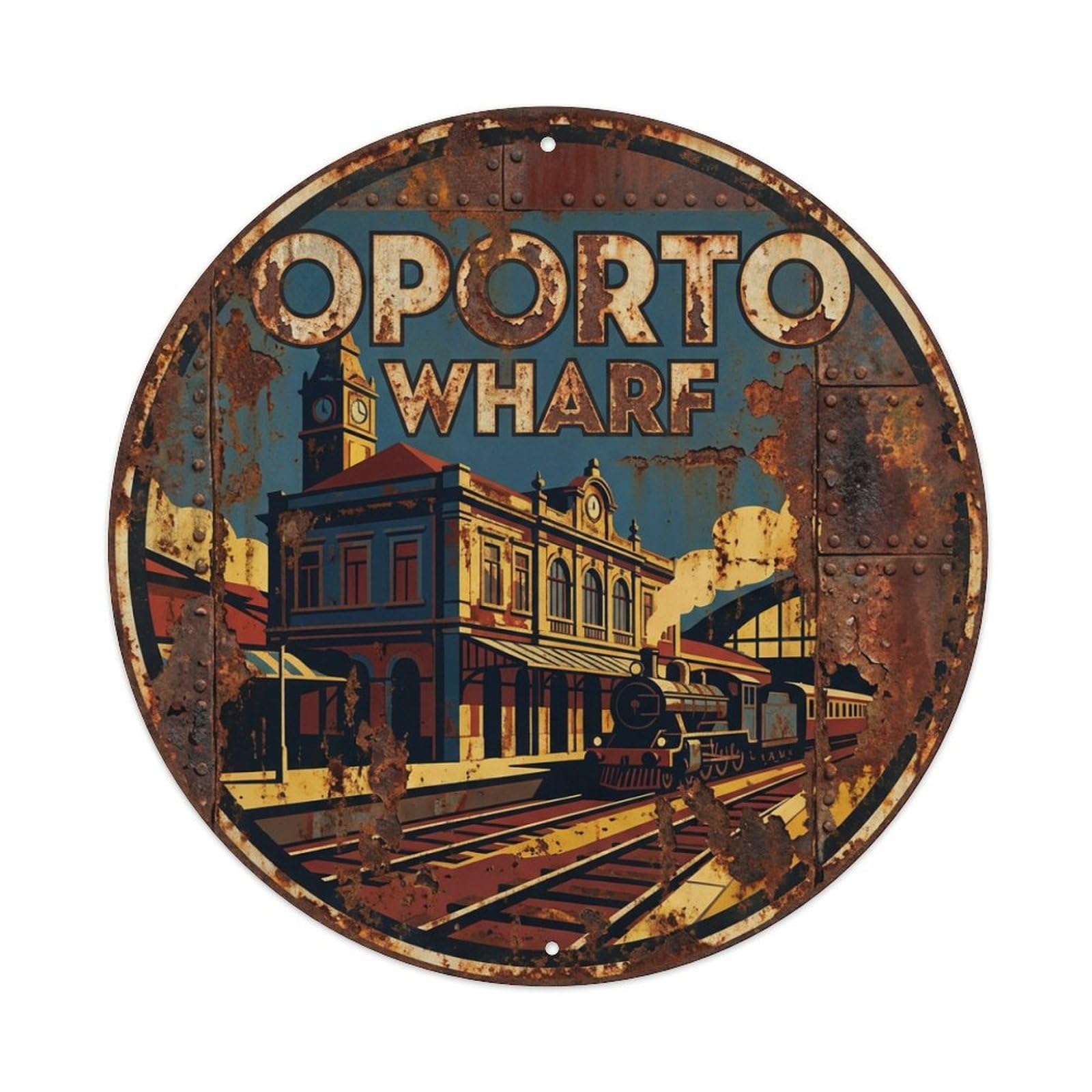 Metal Tin Sign Vintage Travel Ribeira Portugal