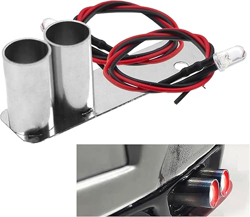 ShareGoo - Tubo de escape de simulación de metal LED modificado compatible con Traxxas HPI HSP 94123 Sakura D4 Tamiya TT01 110 RC Drift Car (estilo