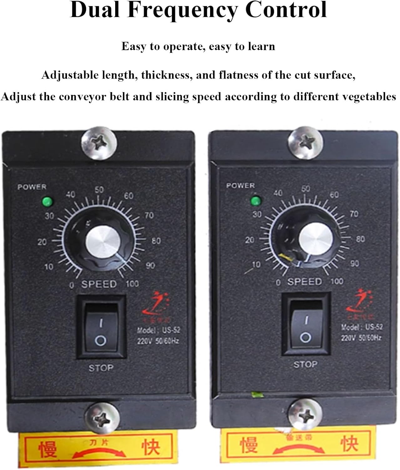 Electric Vegetable Slicer, 110V Double Motor Commercial Sweet Potato Slicing Machine, Adjustable Thickness Stainless Steel Fruit Cutter for Restaurants Home Kitchen (100-200KG/H US Plug)