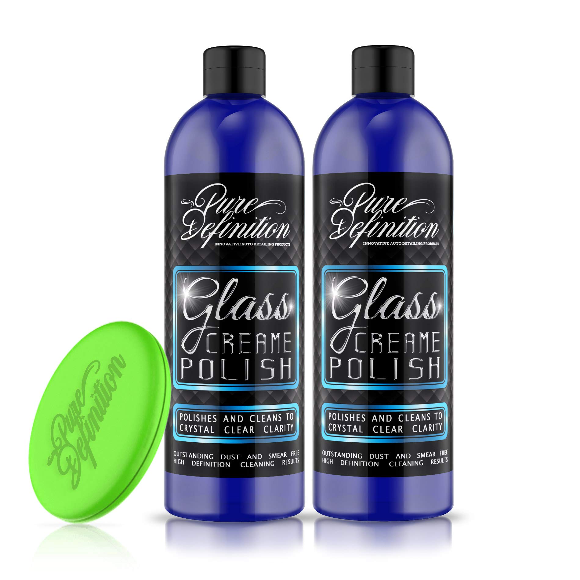 Pure Definition Car Window Cleaner, Liquid Glass Detailing Polish, Crystal Clear Mirror Finish 500ml