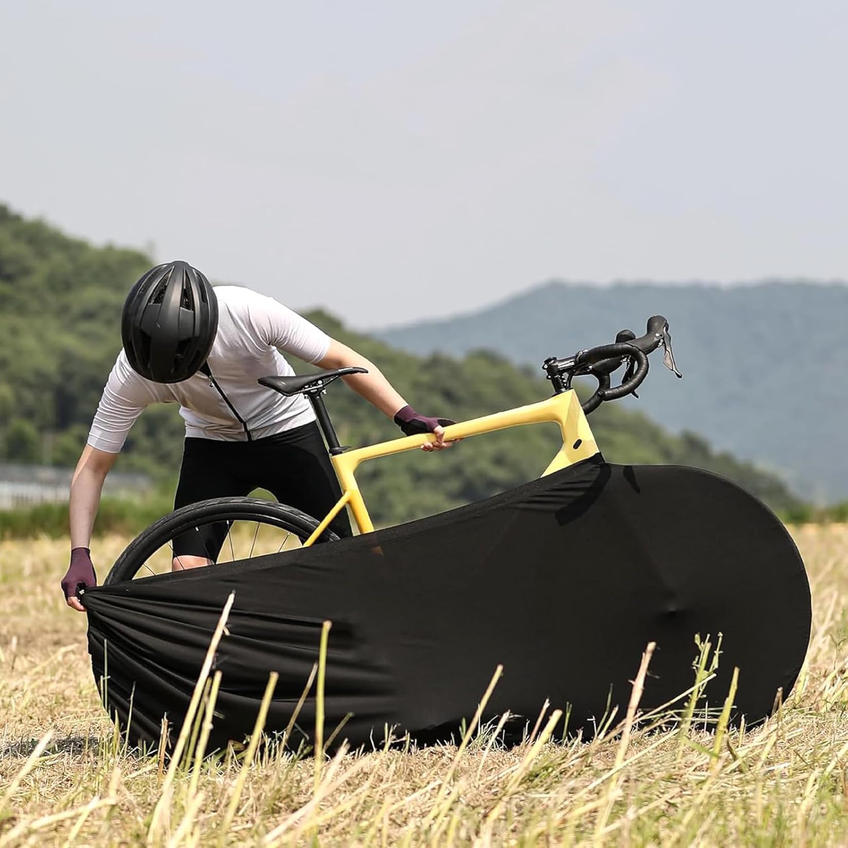 Telo Copri Bicicletta da Esterno Nero Copertura per Bicicletta Impermeabile Resistente Alle Intemperie Lavabile per Bici da Montagna Strada
