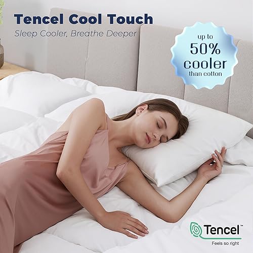 Miniatura 6 de Cubrecolchón King de espuma viscoelástica de 4 pulgadas con edredón refrescante, doble capa de espuma viscoelástica de gel de 2 pulgadas y colchón