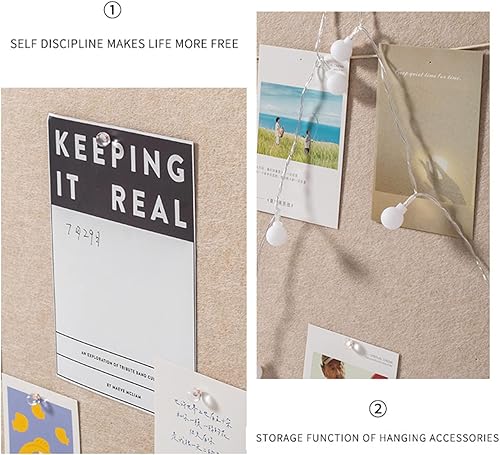 Miniatura 8 de 2 tablones de anuncios plegables de fieltro grande, 36 x 18 pulgadas, tablero decorativo enmarcado con 70 pines de rosas para paredes de escuela,