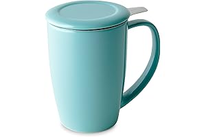 15oz Curve Tall Tea Infuser with Pop Filter Easily Brews Loose Leaf Teas