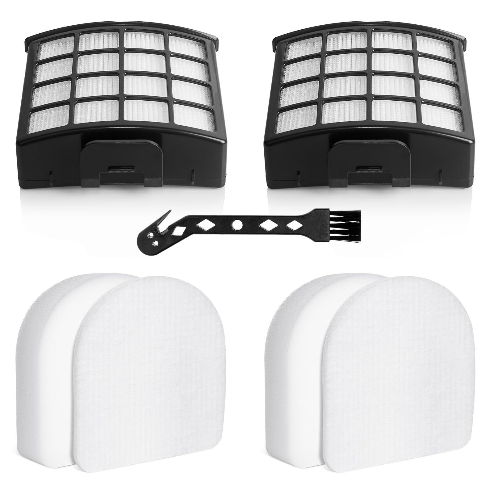 HOUSEMAX AZ3900 Filter Replacement for Shark PowerDetect Corded Upright Vacuum Cleaner AZ3900UKT AZ3900UKTBK, 2 HEPA Filters and 2 Foam & Felt Filters