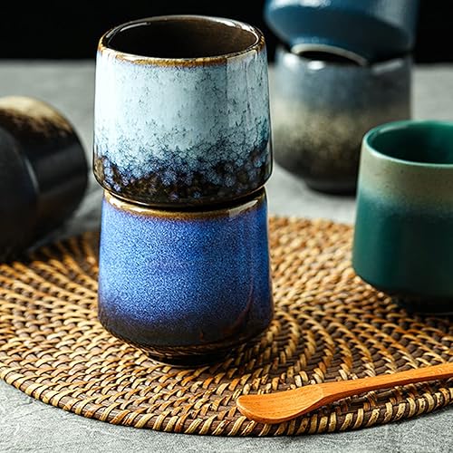 Miniatura 5 de Lxuwbd Taza de té de cerámica, juego de té de kung fu, taza de café, juego de té yerba mate, juego de tazas de compañía de cerámica de 4 piezas,