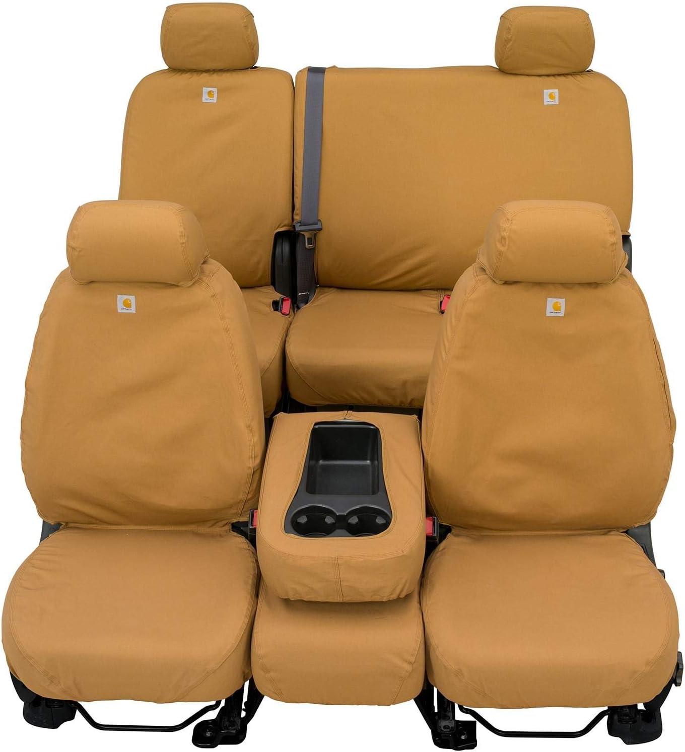 Carhartt SeatSaver Front Row Custom Fit Seat Cover for Select Chevrolet/GMC Models - Duck Weave (Brown)