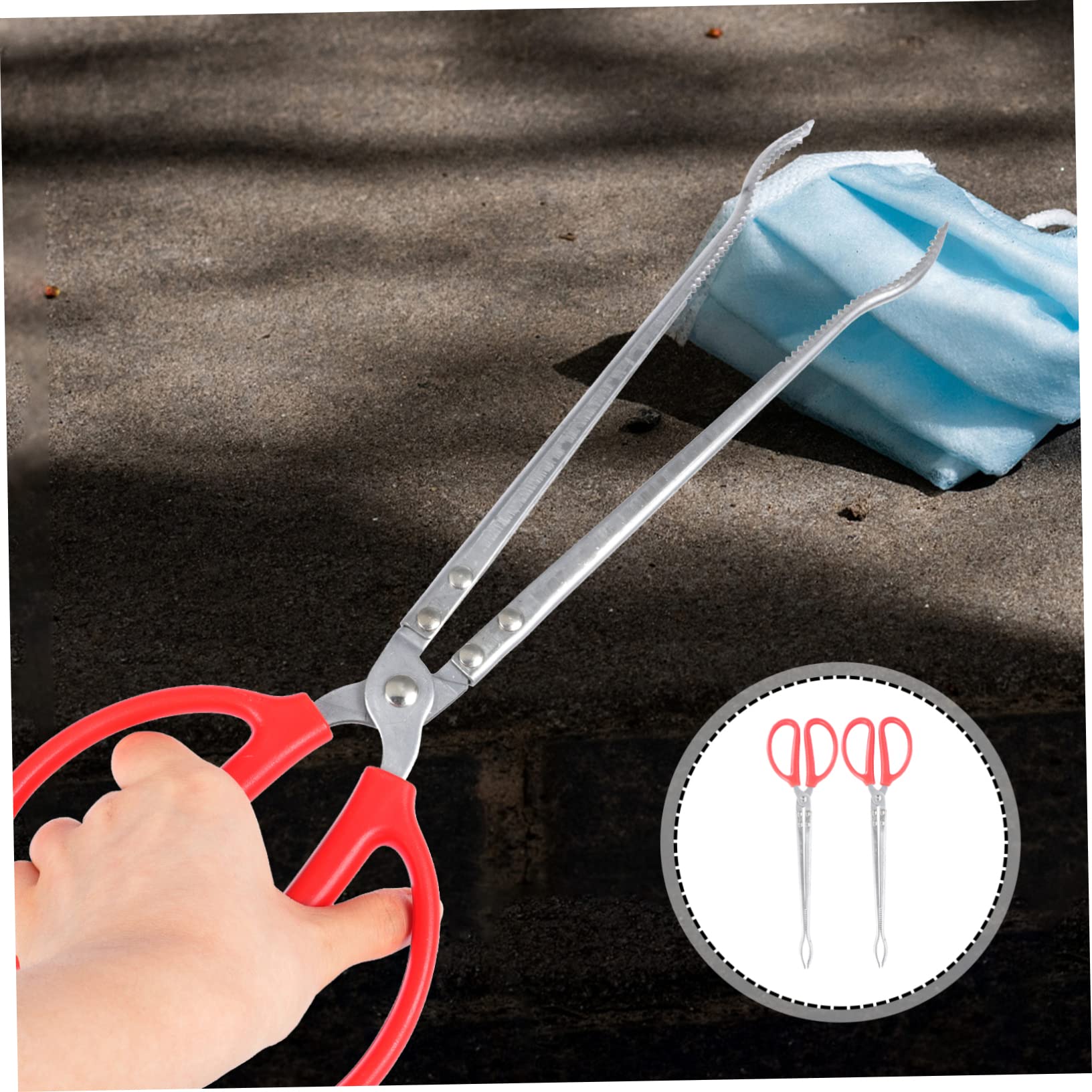 Beavorty 2pcs Trash Picking Pliers Heavy Duty Stainless Steel Grabbers for Easy Pickup