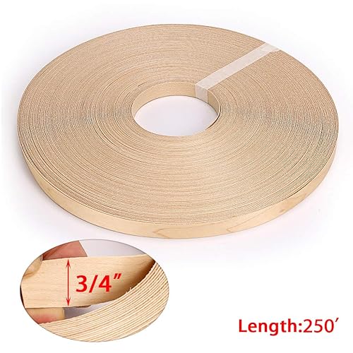 Miniatura 15 de Skelang Rollo de arce de 2" x 50' de chapa de madera con bandas de borde preglued para planchar con adhesivo termofusible, cinta de madera flexible