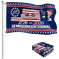 250th American Anniversary Flag - American Flags for Outside 4x6 Ft, Double Sided 3 Layers, 1776-2026 America 250th Birthday 4th of July Flag, Patriotic Flags for Independence Day Indoor Decoration