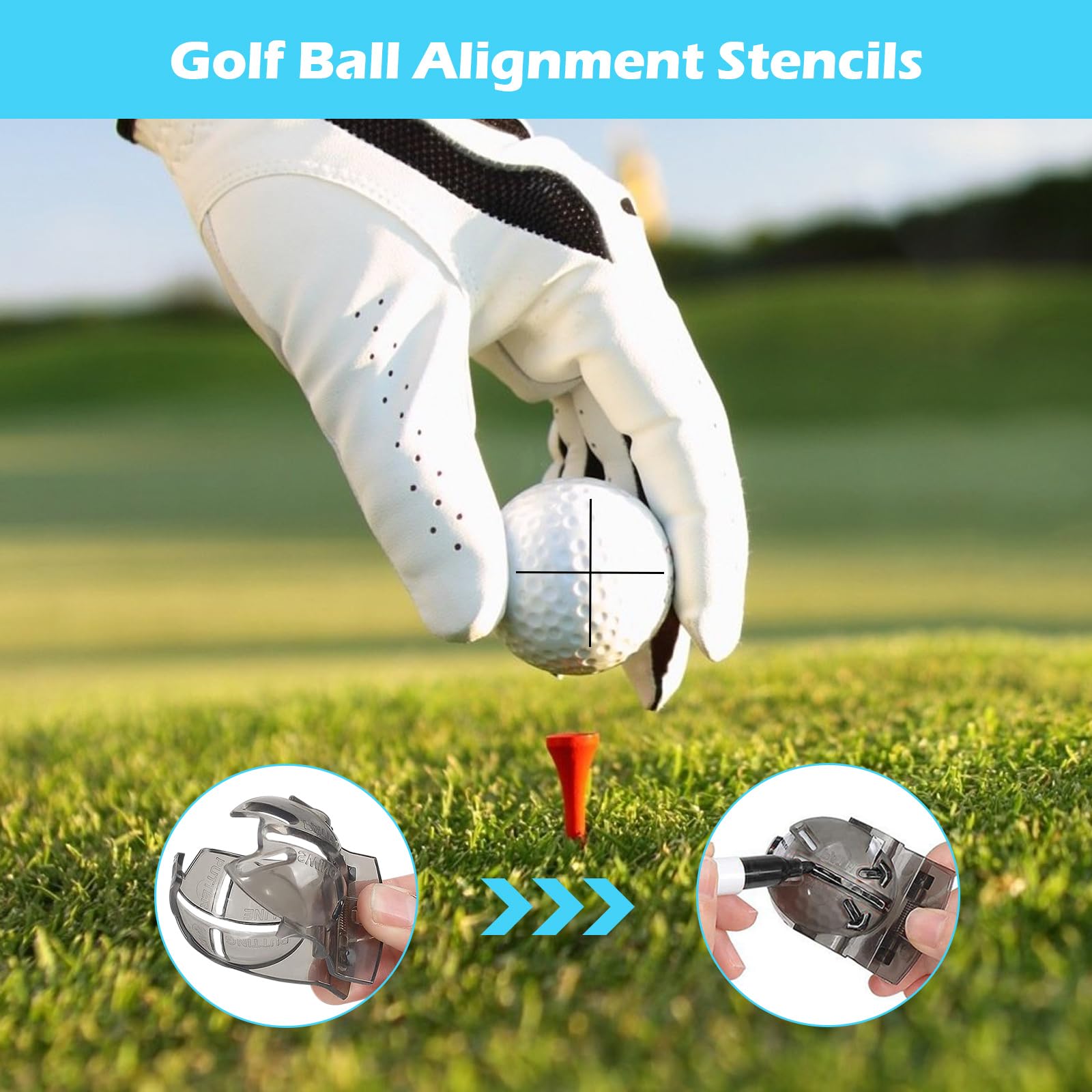Kit de Limpieza para Golf Herramientas de Limpieza de Palos de Golf Limpiadores de Ranura para Palos de Golf Accesorios de Golf con Toalla Golf, Rotulador de Golf, mosquetón (Negro)